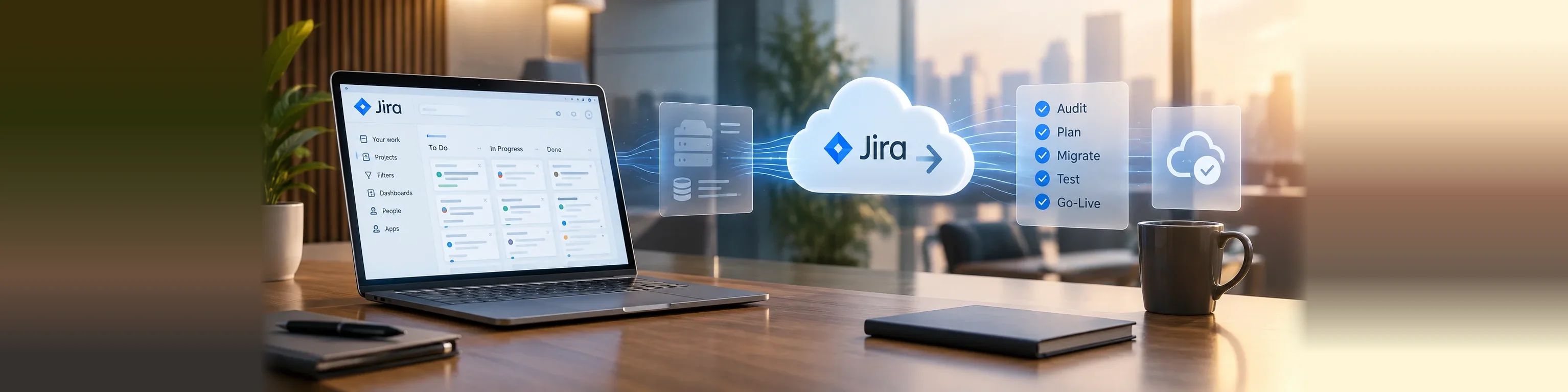 View above the clouds representing a move to Atlassian Cloud